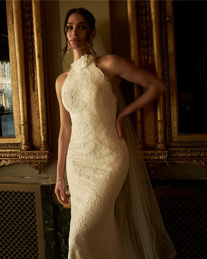 Photo of the model wearing a white bridal gown #2